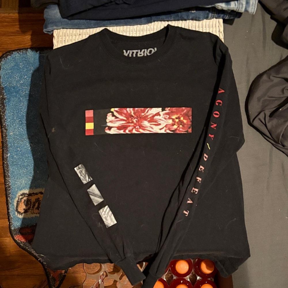 Black Graphic Long Sleeve Tee